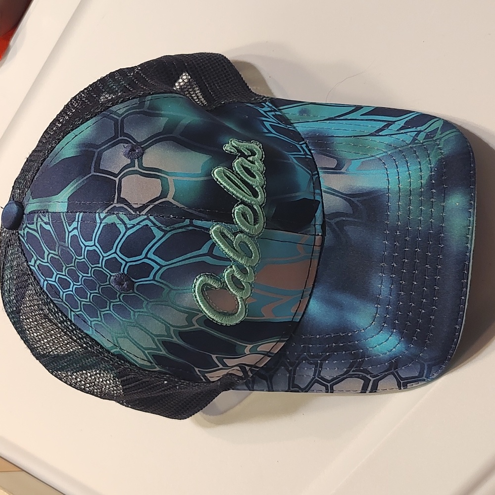 Cabelas Fish Scale Look Mesh Trucker Style Adjustable Snapback Hat